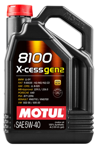 Motul 8100 X-Cess Gen 2 5W40 Full Synthetic Engine Oil