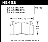 Hawk Performance Front Brake Pads for 04-14 STI/Evo X - DTC 80